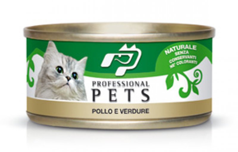 Pet Professional Gatto Adulto Pollo &amp; Verdure Lattina 70 Gr