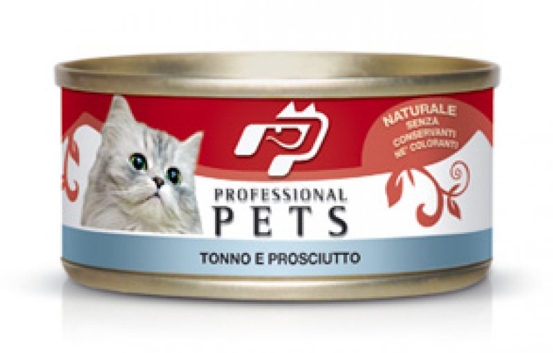 Pet Professional Gatto Adulto Tonno &amp; Prosciutto Lattina 70 Gr