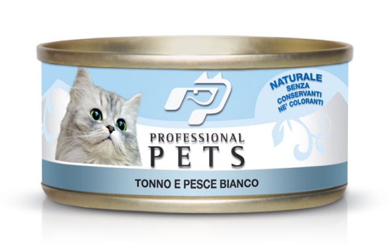 Pet Professional Gatto Adulto Tonno &amp; Pesce Bianco Lattina 70 Gr