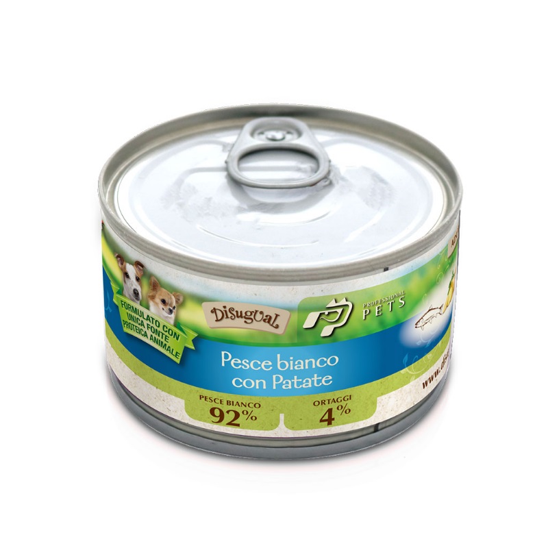 Pet Professional Cane Adulto Monoproteico Pesce Bianco &amp; Patate Lattina 150 Gr