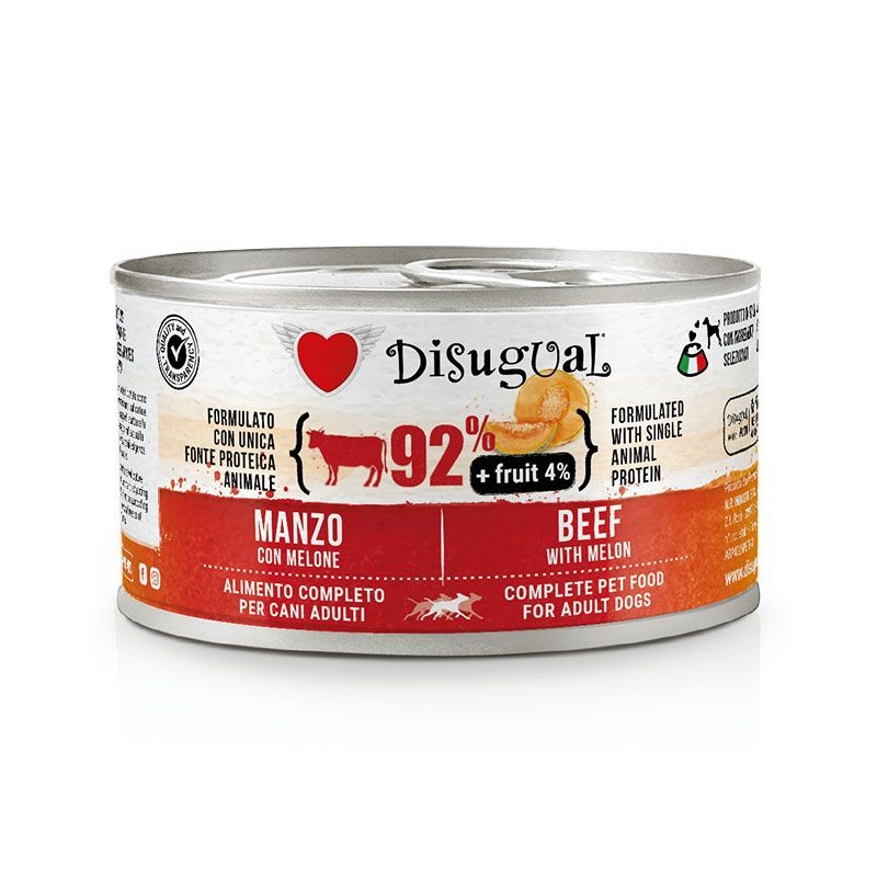 Disugual Cane Fruit Adulto Manzo &amp; Melone Lattina 150 Gr