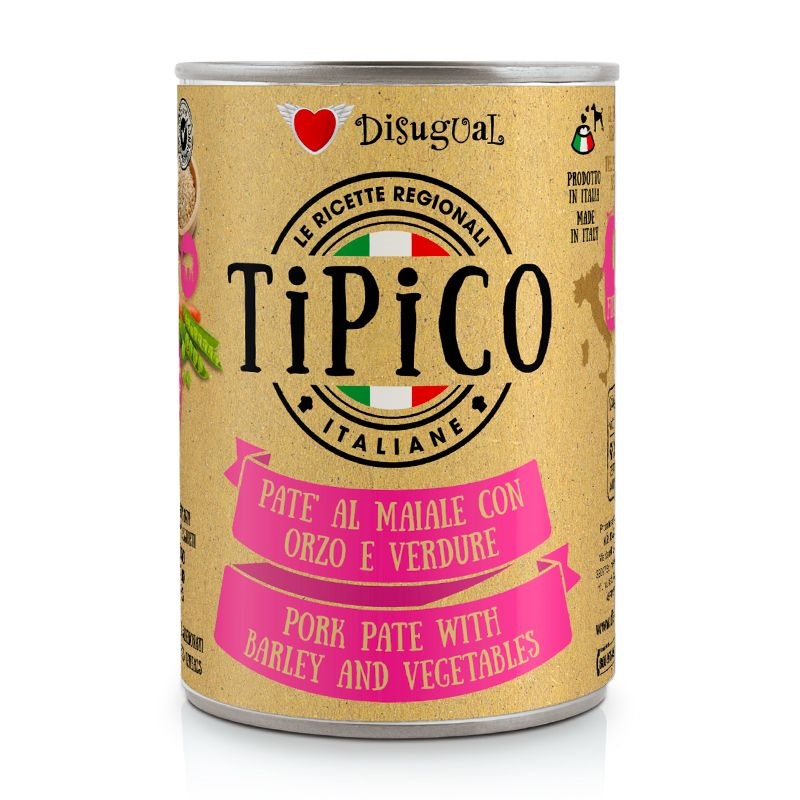 Disugual Cane Tipico Adulto Maiale, Orzo &amp; Verdure Lattina 400 Gr