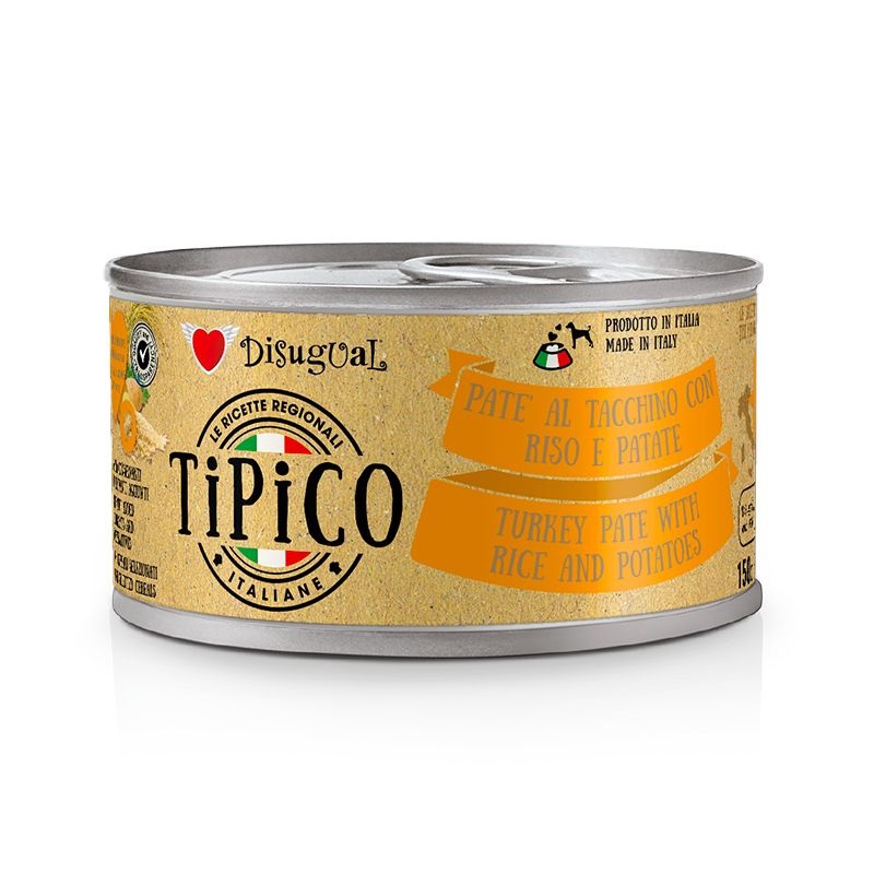 Disugual Cane Tipico Adulto Tacchino, Riso &amp; Patate Lattina 150 Gr