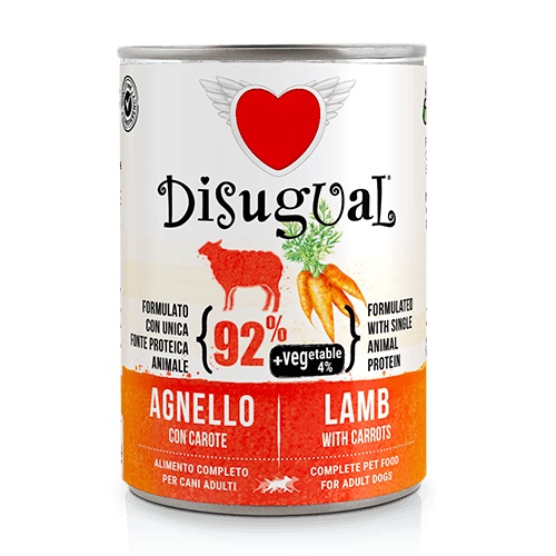 Disugual Cane Vegetable Adulto Agnello &amp; Carote Lattina 400 Gr