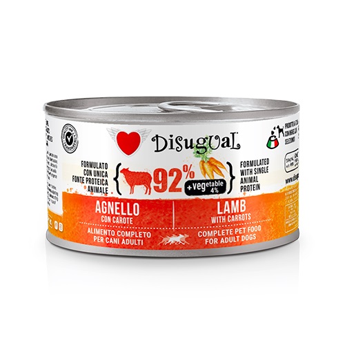 Disugual Cane Vegetable Adulto Agnello &amp; Carote Lattina 150 Gr