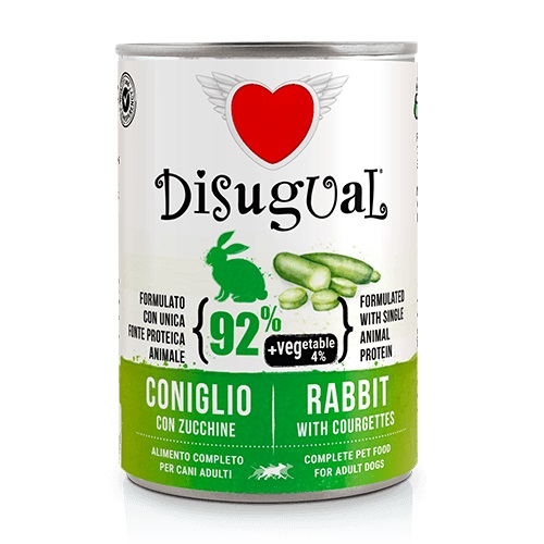 Disugual Cane Vegetable Adulto Coniglio &amp; Zucchine Lattina 400 Gr