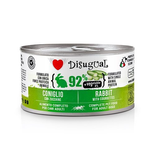 Disugual Cane Vegetable Adulto Coniglio &amp; Zucchine Lattina 150 Gr