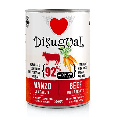 Disugual Cane Vegetable Adulto Manzo &amp; Carote Lattina 400 Gr