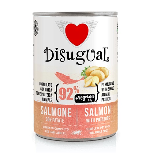 Disugual Cane Vegetable Adulto Salmone &amp; Patate Lattina 400 Gr