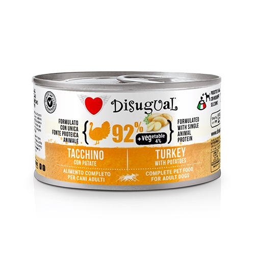 Disugual Cane Vegetable Adulto Tacchino &amp; Patate Lattina 150 Gr
