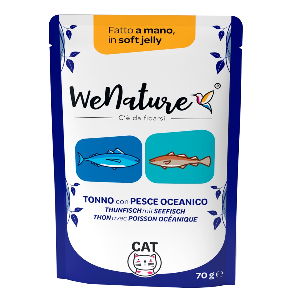 Wenature Gatto Busta In Jelly Adulto Tonno & Pesce Oceanico 70 Gr
