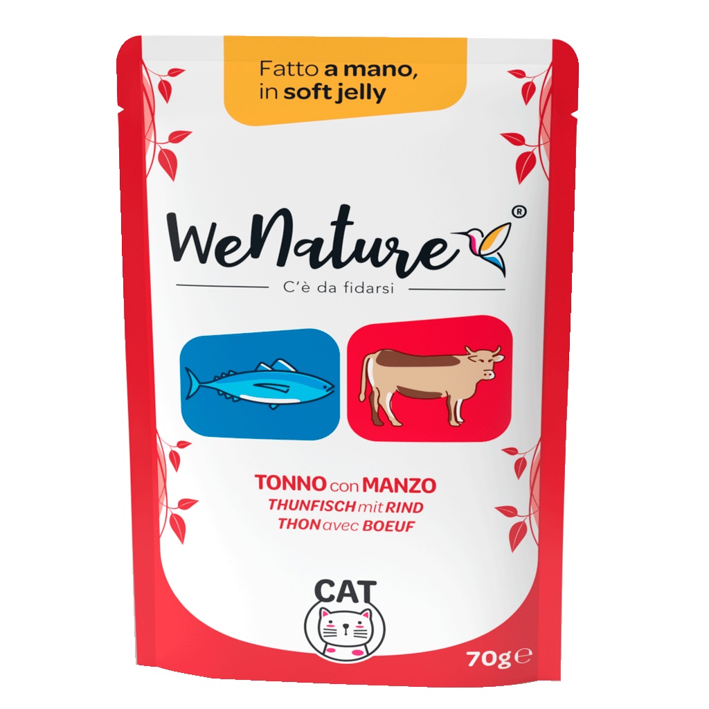 Wenature Gatto Busta In Jelly Adulto Tonno & Manzo 70 Gr