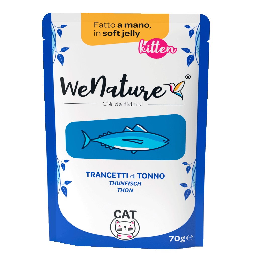 Wenature Gatto Busta In Jelly Kitten Trancetti Di Tonno 70 Gr