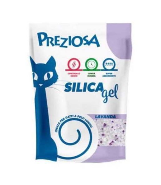 Preziosa Gatto Lettiera Igienica Silica Gel Lavanda 6,5 Kg