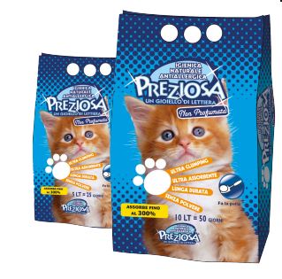 Preziosa Gatto Lettiera Igienica Agglomerante Senza Profumazione 10 Kg