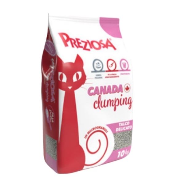 Preziosa Gatto Lettiera Igienica Canada Clumping Talco Delicato 10 Kg