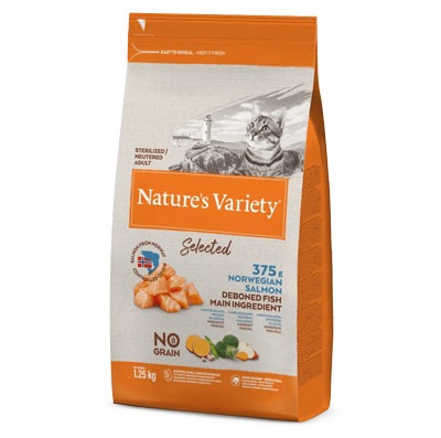 Nature'S Variety Gatto Selected Adulto Sterilizzato Salmone Norvegese 1,25 Kg