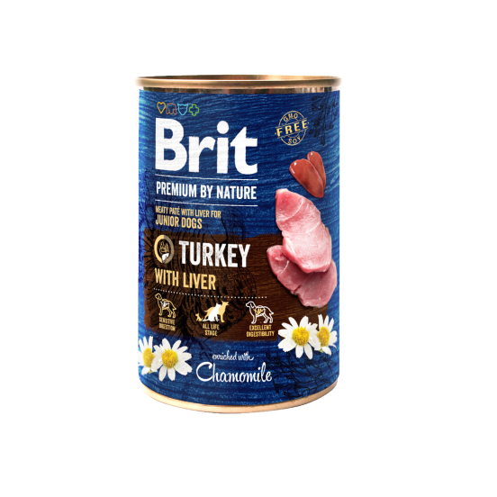 Brit Premium By Nature Cane Lattina Junior Tacchino & Fegato Di Tacchino 400 Gr