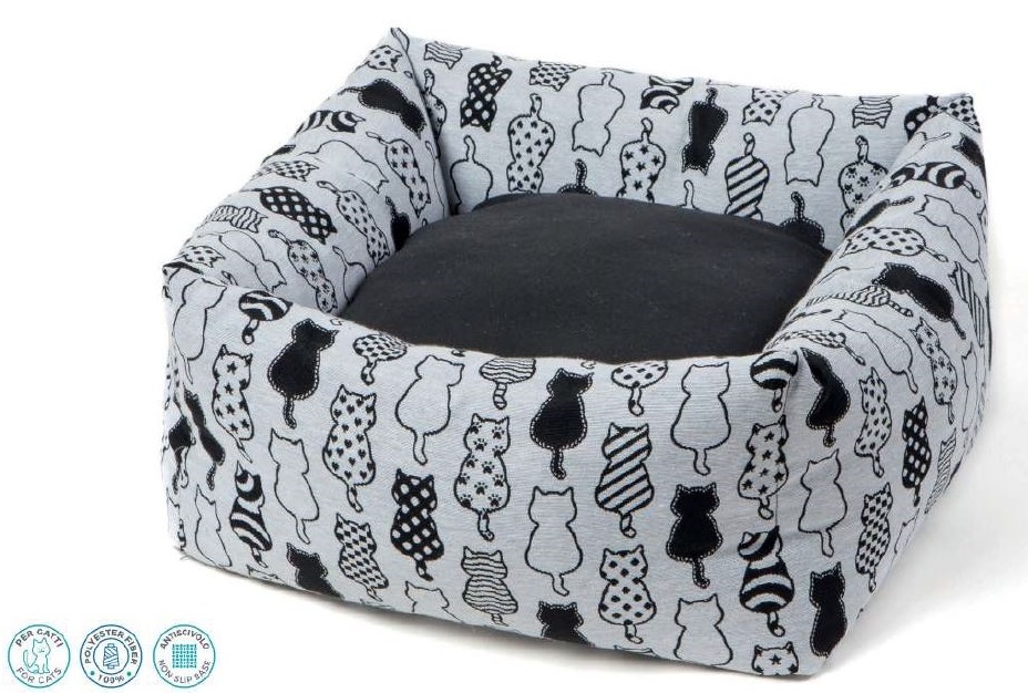 Leo Pet Gatto Cuccia Rodi Quadrata 50X50X20 Cm