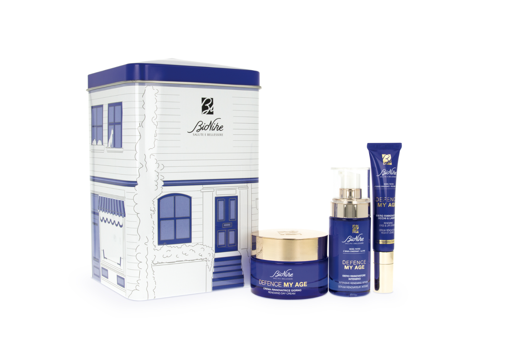 Defence My Age Cofanetto - Siero Rinnovatore Intensivo 30 ml + Crema Rinnovatrice Giorno 50 ml + Siero Rinnovatore Occhi e Labbra 15 ml