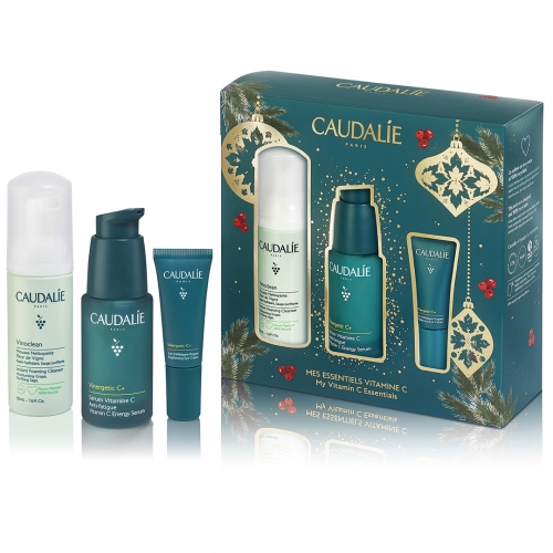 Caudalie vinergetic cofanetto 2021 - siero 30 ml - schiuma detergente 50 ml - crema occhi 5 ml