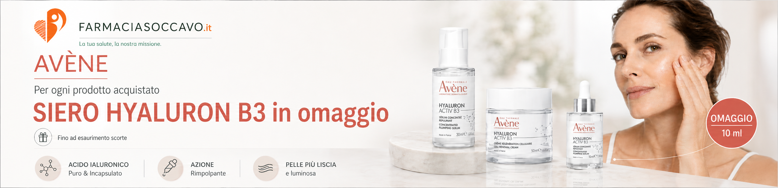 Settembre AVENE SIERO HYALURON B3 in omaggio