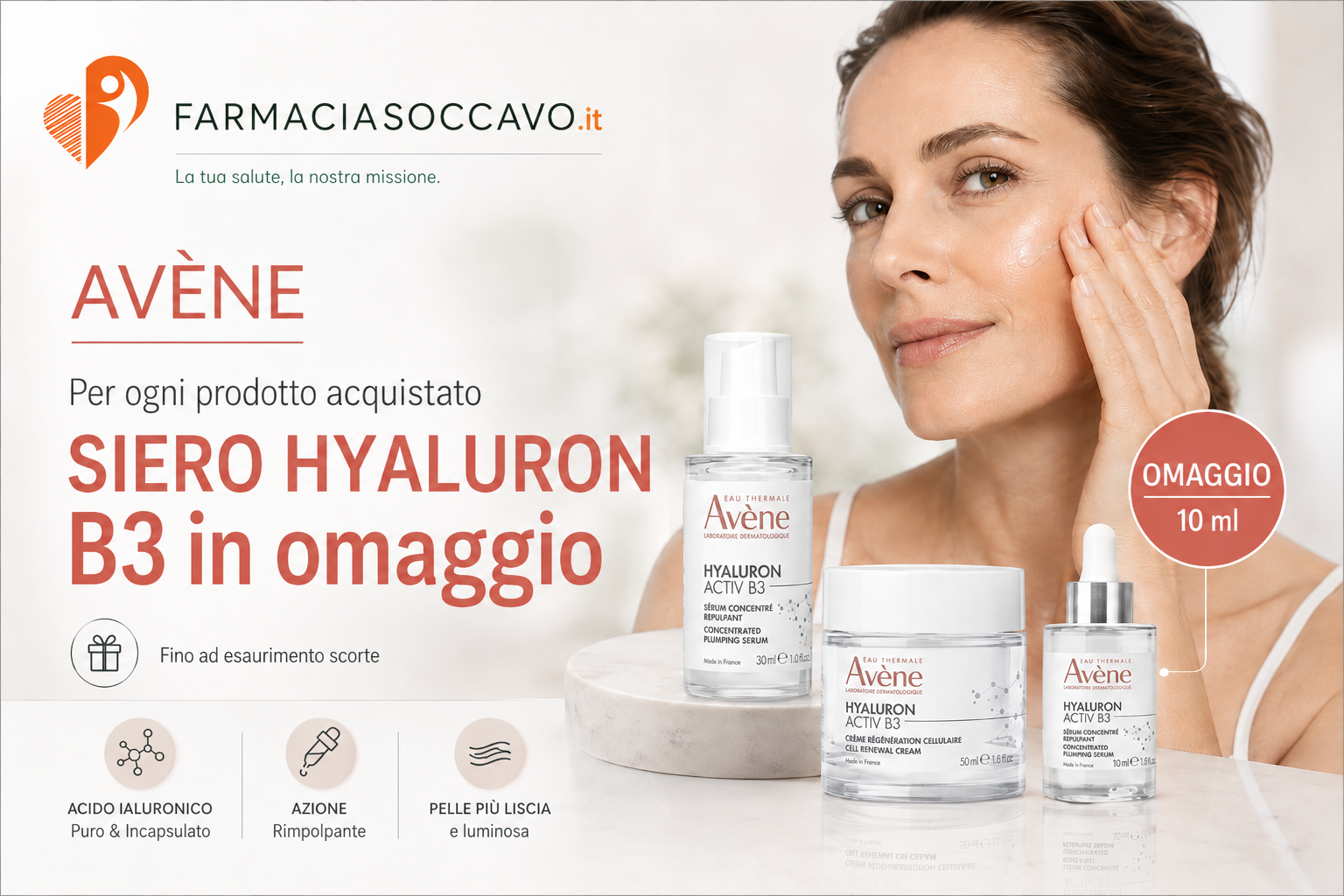 Settembre AVENE SIERO HYALURON B3 in omaggio